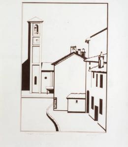 Disegno - Quartiere Dergano - Vecchia chiesa parrocchiale - Alberto Colognato