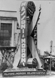 Fiera di Milano - Campionaria 1931 - Installazione pubblicitaria delle cinghie della Massoni & Moroni