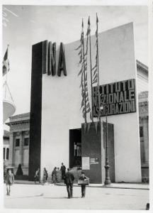 Fiera di Milano - Campionaria 1934 - Padiglione dell'INA (Istituto nazionale assicurazioni) - Esterno