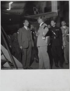 Fiera di Milano - Salone internazionale aeronautico 1935 - Visita del principe di Piemonte Umberto II di Savoia