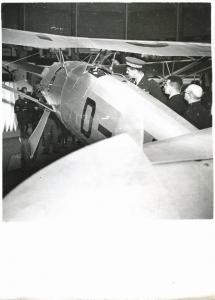 Fiera di Milano - Salone internazionale aeronautico 1935 - Visita del duca d'Aosta Amedeo di Savoia in occasione dell'inaugurazione