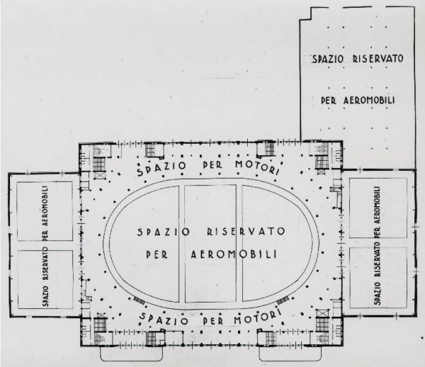 Fiera di Milano - Palazzo dello sport, sede del Salone internazionale aeronautico 1935 - Pianta topografica