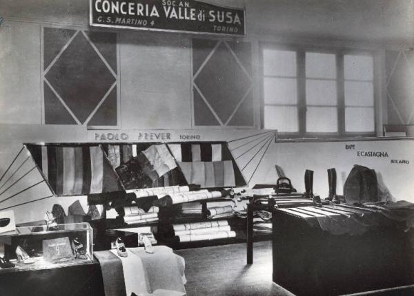 Fiera di Milano - Campionaria 1936 - Padiglione delle industrie del cuoio - Stand della Soc. an. Conceria Valle di Susa