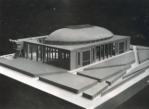Fiera di Milano - Palazzo dello sport, sede del Salone internazionale aeronautico 1935 - Plastico di una proposta di allestimento