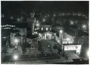 Fiera di Milano - Campionaria 1936 - Viale dell'industria - Veduta notturna dall'alto