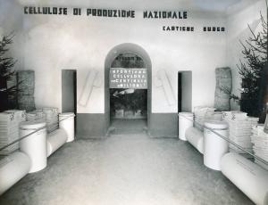 Fiera di Milano - Campionaria 1936 - Padiglione dell'Ente nazionale della cellulosa - Stand delle Cartiere Burgo