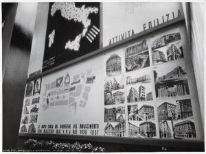 Fiera di Milano - Campionaria 1936 - Padiglione dell'INA (Istituto nazionale assicurazioni) - Pannello dell'attività edilizia