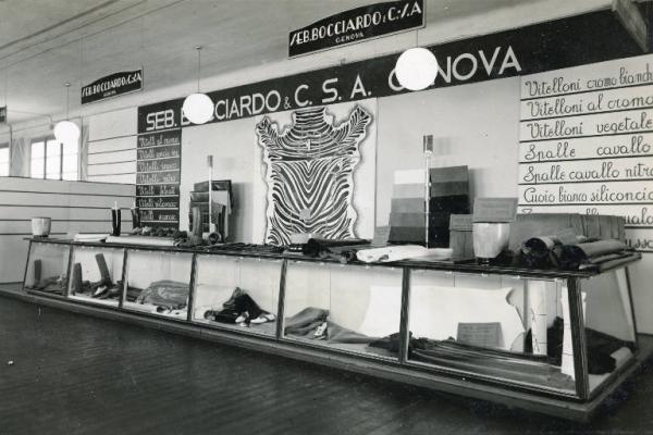 Fiera di Milano - Campionaria 1937 - Padiglione delle industrie del cuoio - Stand della S. A. Seb. Bocciardo & C.
