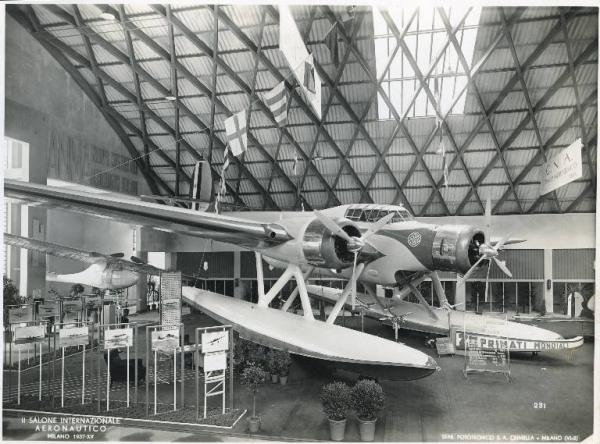 Fiera di Milano - Salone internazionale aeronautico 1937 - Settore italiano - Stand dei Cantieri riuniti dell'Adriatico