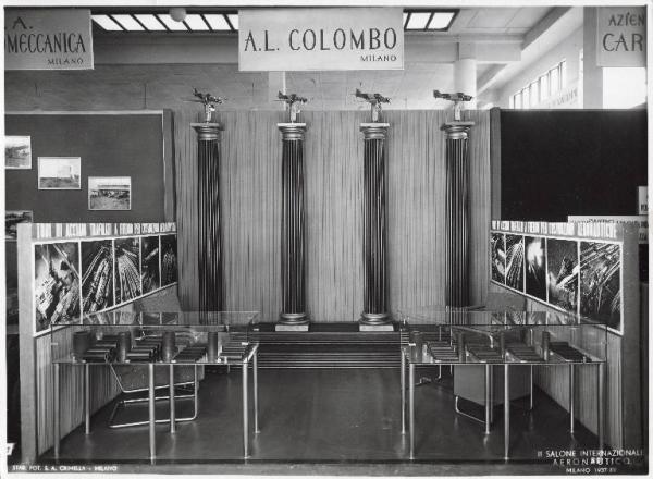 Fiera di Milano - Salone internazionale aeronautico 1937 - Settore accessori, strumenti e materie prime lavorate e semilavorate - Stand della ditta A.L. Colombo (Columbus)