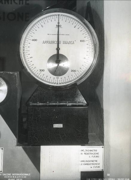 Fiera di Milano - Salone internazionale aeronautico 1937 - Settore accessori, strumenti e materie prime lavorate e semilavorate - Apparecchio Branca