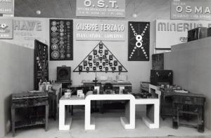 Fiera di Milano - Campionaria 1937 - Padiglione della radio-cine, ottica e fotografia - Stand della OST (Officina specializzata trasformatori)