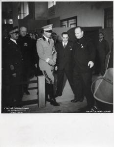 Fiera di Milano - Salone internazionale aeronautico 1937 - Visita del principe di Piemonte Umberto II di Savoia