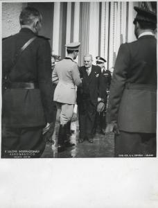 Fiera di Milano - Salone internazionale aeronautico 1937 - Visita del principe di Piemonte Umberto II di Savoia