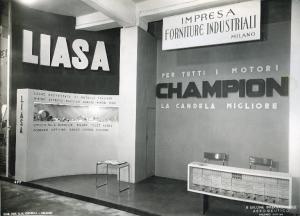 Fiera di Milano - Salone internazionale aeronautico 1937 - Settore accessori, strumenti e materie prime lavorate e semilavorate - Stand di leghe metalliche della LIASA