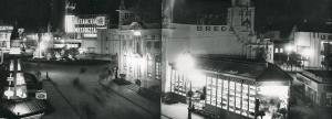 Fiera di Milano - Campionaria 1939 - Viale dell'industria e piazza Italia - Veduta notturna