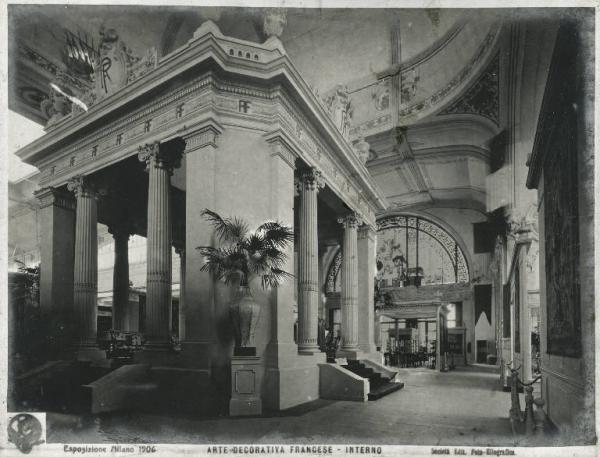 Milano - Esposizione internazionale 1906 - Padiglione dell'arte decorativa francese - Sala interna