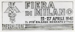Fiera di Milano - Campionaria 1941 - Bozzetto pubblicitario con marchio