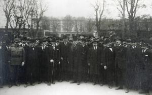 Fiera di Milano - Campionaria 1920 - Visita di rappresentanti della Fiera e altre autorità