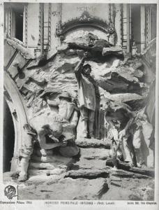 Milano - Esposizione internazionale 1906 - Edificio d'ingresso principale - Gruppo scultoreo