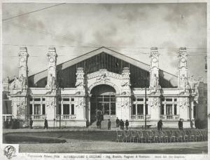 Milano - Esposizione internazionale 1906 - Padiglione dell'automobilismo e ciclismo - Esterno