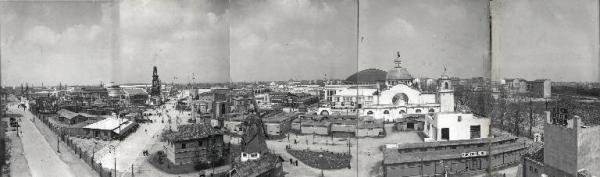 Fiera di Milano - Campionaria 1929 - Area tra viale dell'agricoltura e il viale esterno Cassiodoro - Veduta panoramica dall'alto