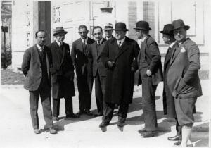 Fiera di Milano - Campionaria 1929 - Visita di Arnaldo Mussolini con un gruppo di giornalisti alla vigilia dell'apertura