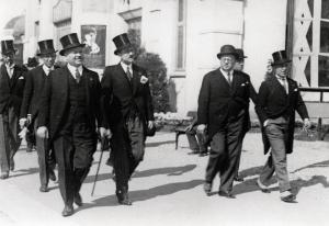 Fiera di Milano - Campionaria 1929 - Visita del comm. Elisio Ballerini, consigliere commerciale presso l'Ambasciata d'Italia a Parigi