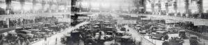 Fiera di Milano - Campionaria 1927 - Salone dell'automobile nel palazzo dello sport - Veduta panoramica