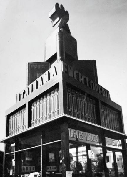 Fiera di Milano - Campionaria 1932 - Padiglione della Enciclopedia italiana Treves Treccani Tuminelli - Esterno