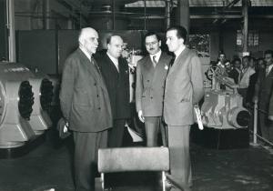 Fiera di Milano - Campionaria 1949 - Visita del sottosegretario di Stato alla Presidenza del Consiglio dei ministri Giulio Andreotti