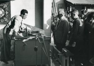Fiera di Milano - Campionaria 1949 - Visita del ministro dei lavori pubblici Umberto Tupini