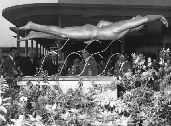 Fiera di Milano - Campionaria 1955 - Visita del sindaco di Roma Salvatore Rebecchini