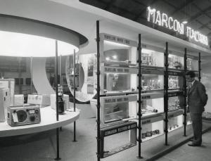 Fiera di Milano - Campionaria 1959 - Padiglione componenti elettronica, radio, televisione e strumentazione - Stand Marconi Italiana