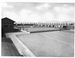 VI sezione Ernesto Breda - Brescia - Via Lunga - Stabilimento industriale - Esterno - Zona attività ricreative - Campi da tennis - Bocciodromo