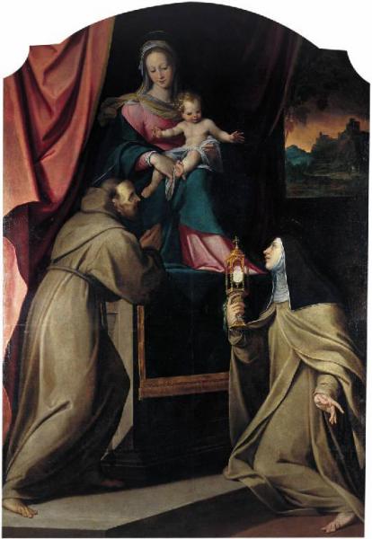 Madonna con Bambino in trono e i santi Francesco e Chiara da Assisi