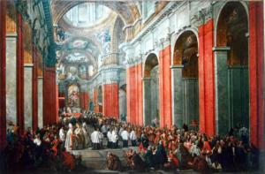 Consacrazione del Cardinale Giuseppe Pozzobonelli nella chiesa dei SS. Ambrogio e Carlo al Corso a Roma
