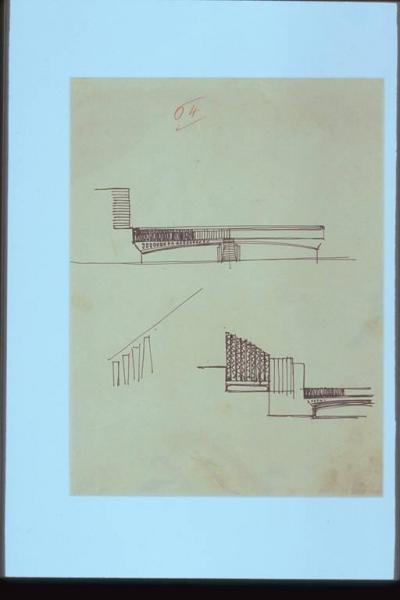 Studi di ponti con scale laterali