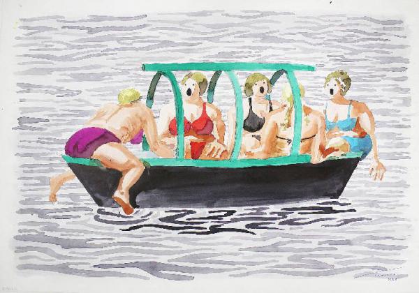 Donne su barca Lucia