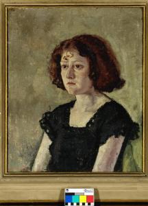Figura di donna con vestito nero - Ritratto della signorina F.