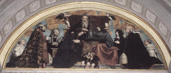 Incoronazione di Maria Vergine tra i Santi Agostino, Monica, Gregorio e Silvia e monaci agostiniani committenti