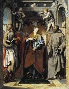 Santa Margherita d'Antiochia con i Santi Girolamo e Francesco d'Assisi
