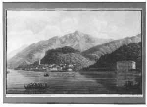 Veduta del lago di Como, Villa Melzi e Bellagio.