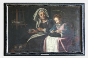 Sant'Anna insegna il ricamo a Maria Vergine
