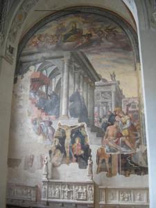 Papa Alessandro IV consegna alla Congregazione di Sant'Agostino la Bolla dell'Unione