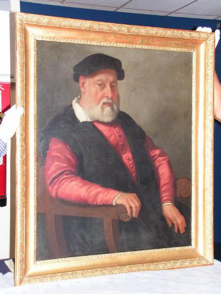 Ritratto maschile di anziano gentiluomo con veste rossa