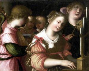 Santa Cecilia con angeli in concerto