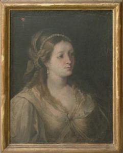 Figura femminile con collana di perle (Santa Margherita d'Antiochia ?)