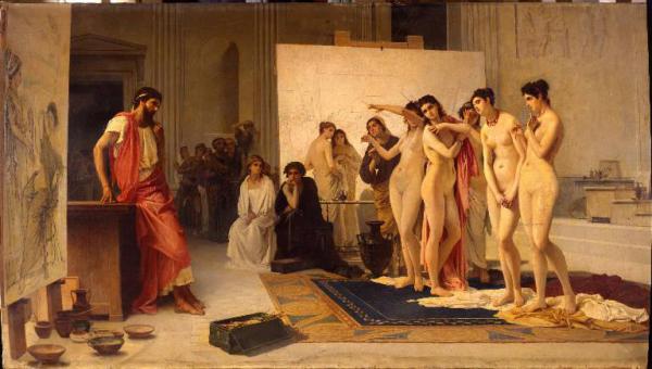 Zeusi sceglie cinque fra le più leggiadre fanciulle presentategli da Crotoniati, onde studiarne le forme per dipingere la figura di Elena