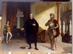 Gerolamo Morone, gran cancelliere del duca Francesco Sforza, nel momento che viene arrestato in Novara da Antonio Leywa capitano di Carlo V